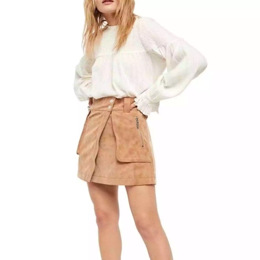 Free People Asymmetrical Tan Skirt
